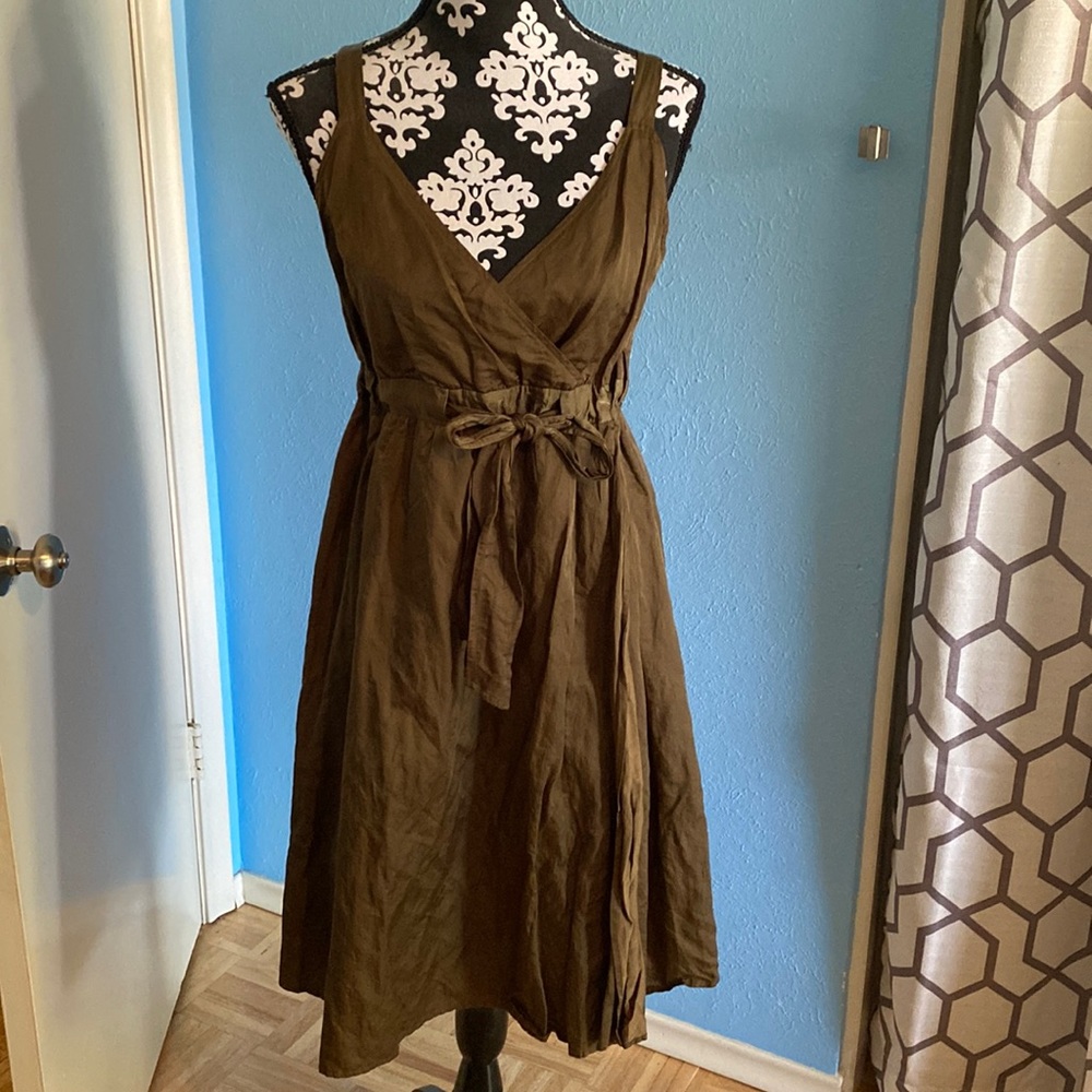 Ellen Fisher size 10 brown metallic dress